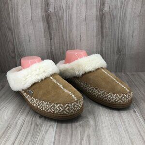 Acorn Slippers Womens 8 Greta Brown Suede Slip On Shoes